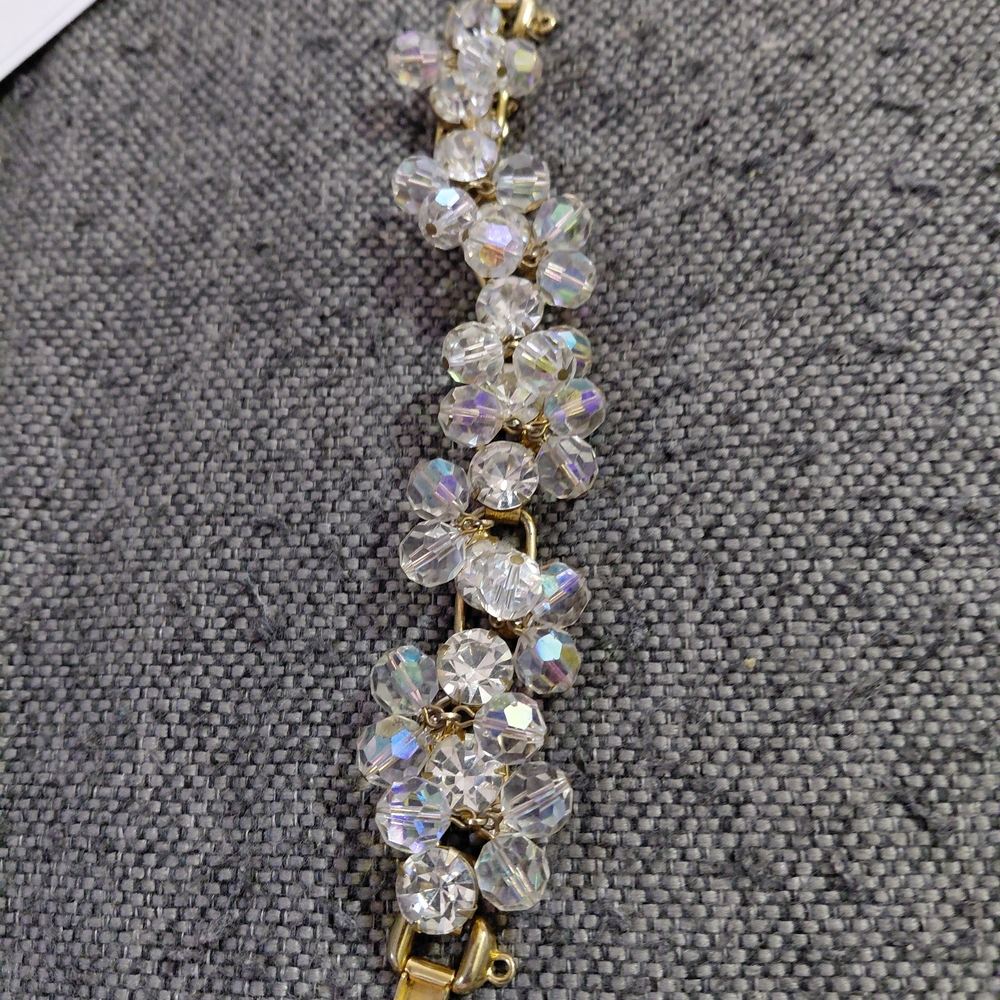Gold and Crystal Beaded Bracelet